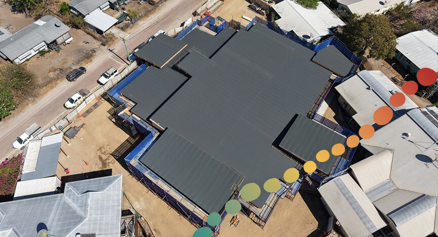 aerial view of a building