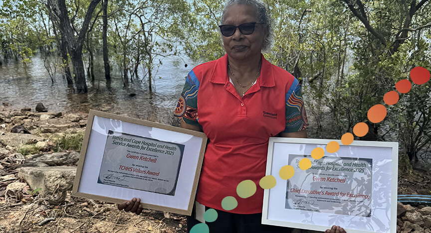 A person holding two picture frames